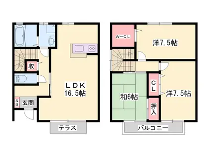 パークハイム壱番館 C棟(3LDK/1階)の間取り写真