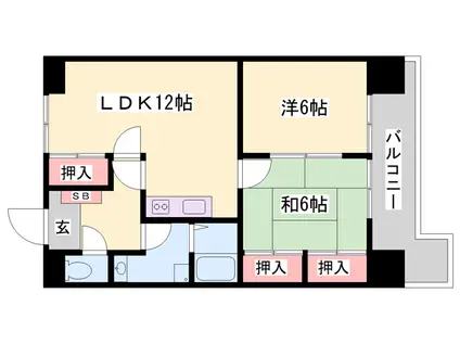 サンブリッジ(2LDK/1階)の間取り写真