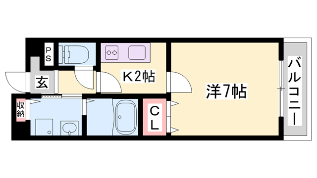ネオクオーツ神屋 壱番館(1K/2階)の間取り写真