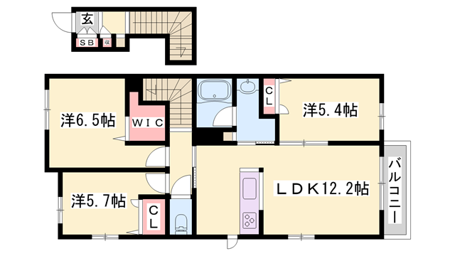 アトリオ(3LDK/2階)の間取り写真