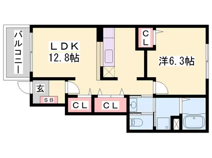 ピエデルモンテⅡ(1LDK/1階)の間取り写真