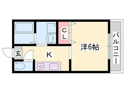 エスポワール雅1(1K/1階)の間取り写真