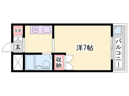 ロッキーコート広畑(1K/6階)の間取り写真