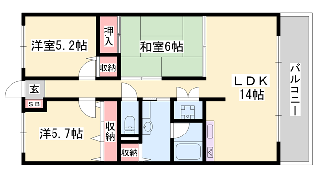 シルトクレーテ青山(3LDK/2階)の間取り写真
