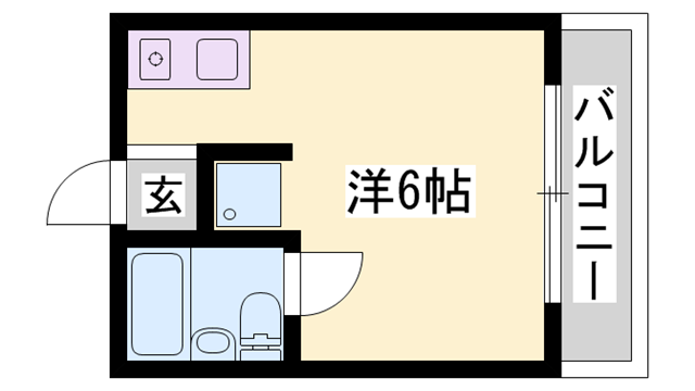 アスリートハイツ(ワンルーム/2階)の間取り写真