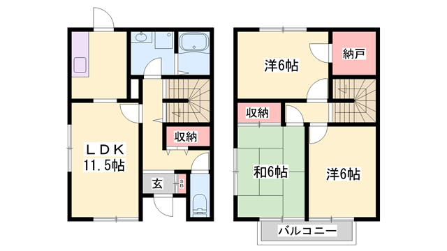 神戸電鉄粟生線 広野ゴルフ場前駅 徒歩20分 2階建 築27年(3LDK)の間取り写真