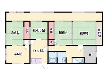 姫新線 播磨高岡駅 徒歩20分 1階建 築64年(5DK)の間取り写真