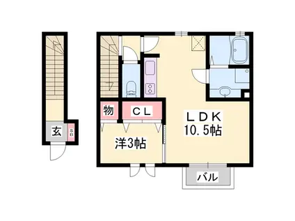 カーサドマーニ(1LDK/2階)の間取り写真