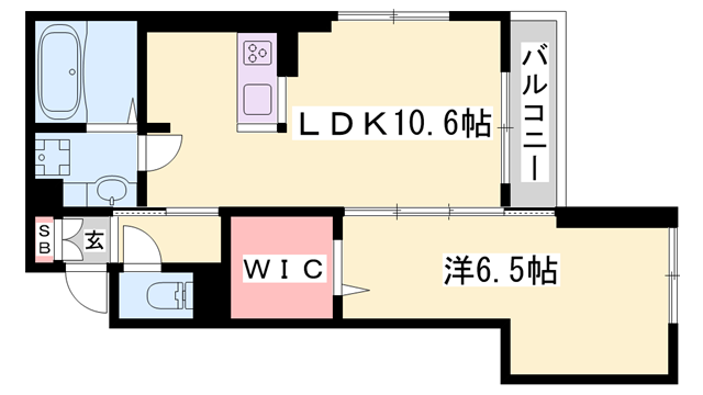 ボナールゲート(1LDK/2階)の間取り写真