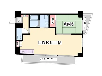 ル・マンド三宅(1LDK/3階)の間取り写真