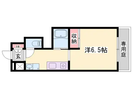 ラフィーネ緑が丘(ワンルーム/1階)の間取り写真