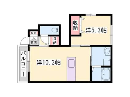 サンフローラ池田Ⅲ(1LDK/1階)の間取り写真