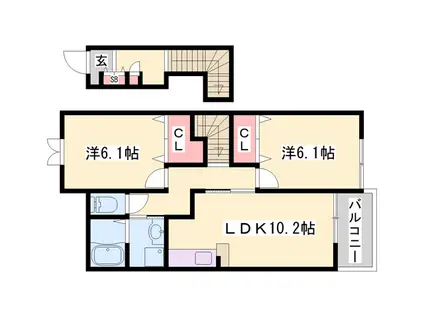 グラツィアA(2LDK/2階)の間取り写真