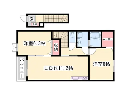 プチアンジュ(2LDK/2階)の間取り写真