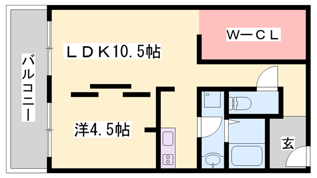 奥野ビル(1LDK/2階)の間取り写真