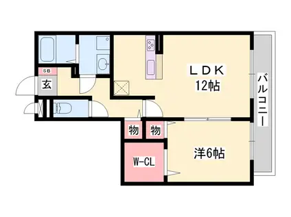 ウィステリアコート(1LDK/2階)の間取り写真