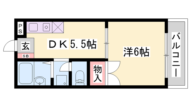 メゾンT(1DK/2階)の間取り写真