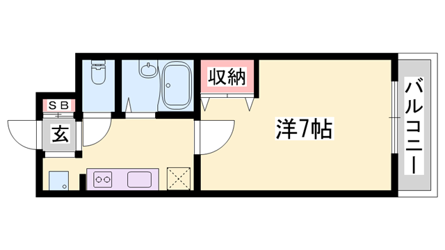 ジュネス伊伝居2(1K/3階)の間取り写真