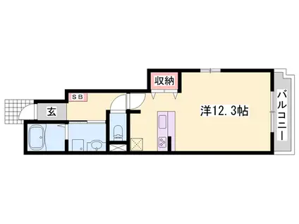 グラースアンジュD(1K/1階)の間取り写真