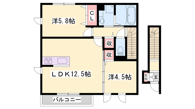 BIO HOUSE Ⅱ(2LDK/2階)の間取り写真