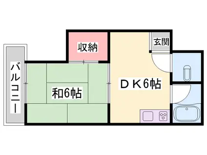 大塩ハイツ(1DK/2階)の間取り写真