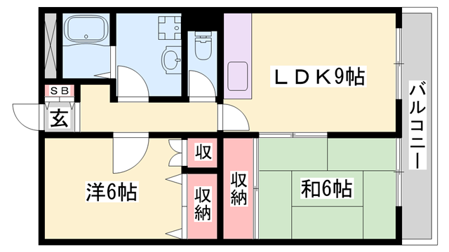 ジョイタウン北条(2LDK/2階)の間取り写真