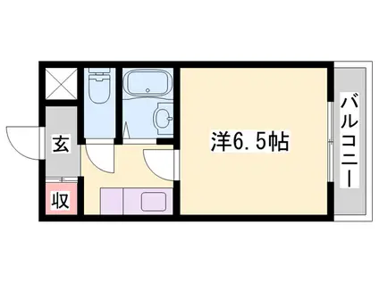 BASEⅠ(1K/6階)の間取り写真