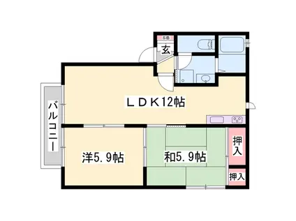 メゾンティファ(2LDK/2階)の間取り写真