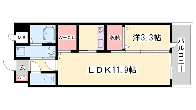 ポーシェガーデン5(1LDK/5階)の間取り写真