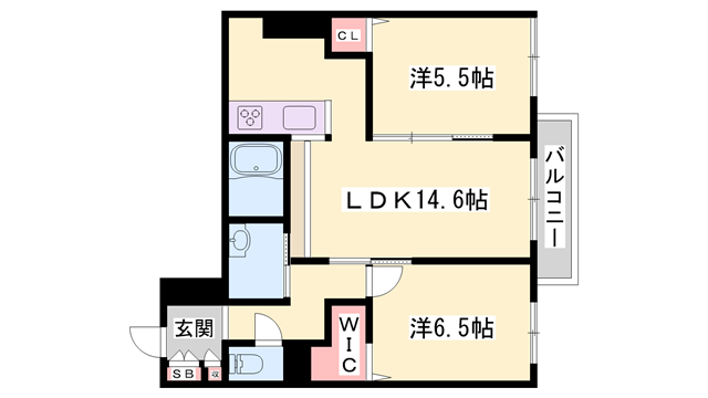 クロスウェル(2LDK/2階)の間取り写真