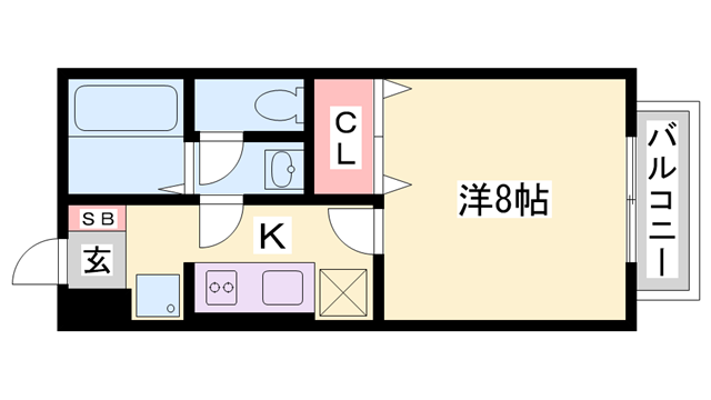 グランエスト(1K/2階)の間取り写真