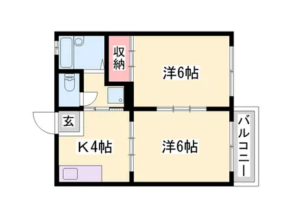 第2コーポラスみき(2K/2階)の間取り写真