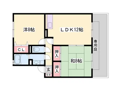 エピソード21(2LDK/1階)の間取り写真