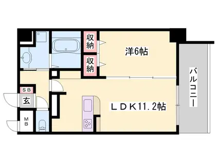 THE MED(1LDK/4階)の間取り写真
