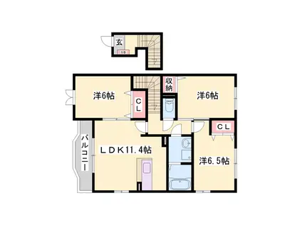 ブライトメアリーⅤ(3LDK/2階)の間取り写真