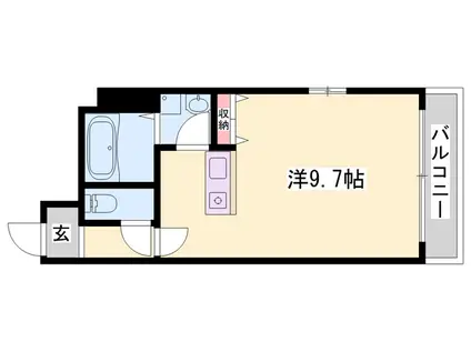 インタービレッジ塩町Ⅱ(ワンルーム/6階)の間取り写真