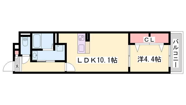 MISTRAL神田町(1LDK/1階)の間取り写真