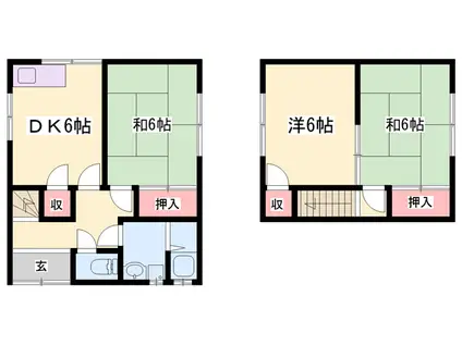 姫新線 播磨高岡駅 徒歩30分 2階建 築51年(3DK)の間取り写真