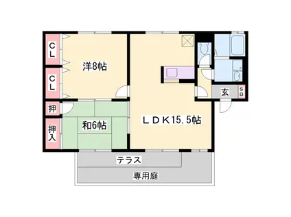 サンアベニュー(2LDK/1階)の間取り写真