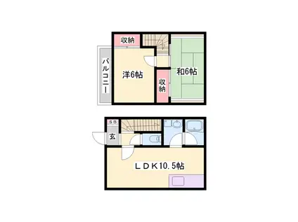 セントポーリアC棟(2LDK/2階)の間取り写真