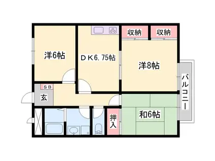 メゾン・ド・リポ(3DK/2階)の間取り写真