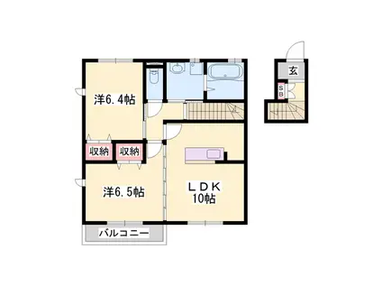 ネットハイツIII(2LDK/2階)の間取り写真