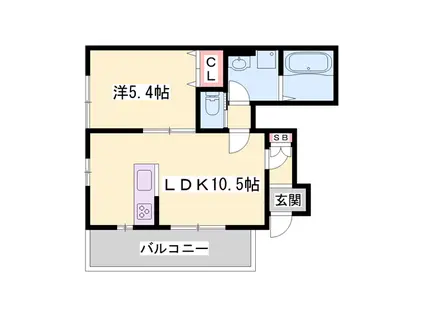 MISTRAL別所Ⅰ(1LDK/1階)の間取り写真