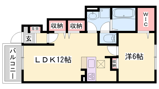 プレジール(1LDK/1階)の間取り写真