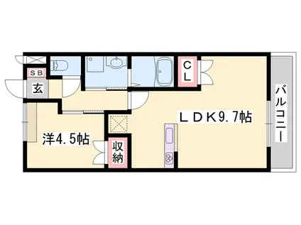 モン・シェリー(1LDK/1階)の間取り写真