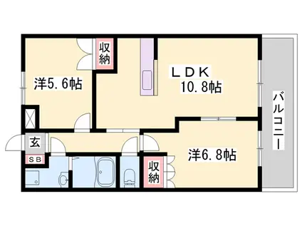 コンフォース(2LDK/1階)の間取り写真