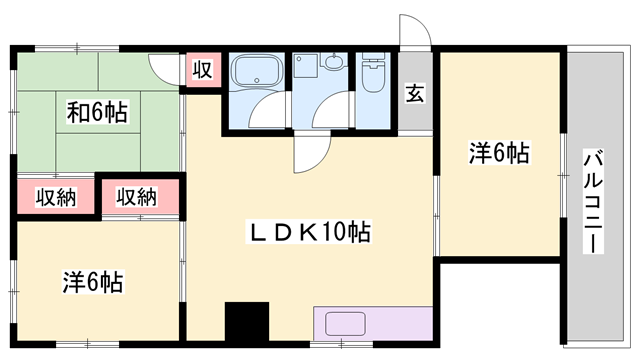 中村マンション(3LDK/2階)の間取り写真
