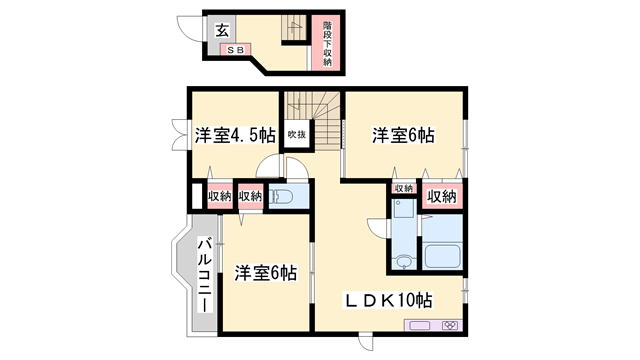 ジュアン参番館(3LDK/2階)の間取り写真