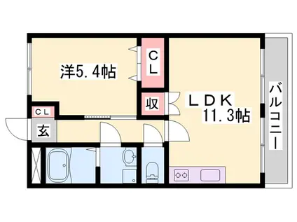 フラワーヒル(1LDK/2階)の間取り写真