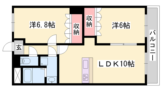 プランドール(2LDK/1階)の間取り写真